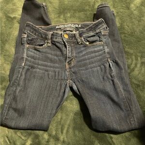 American Eagle Outfitters Women's Dark Blue Skinny Jeans